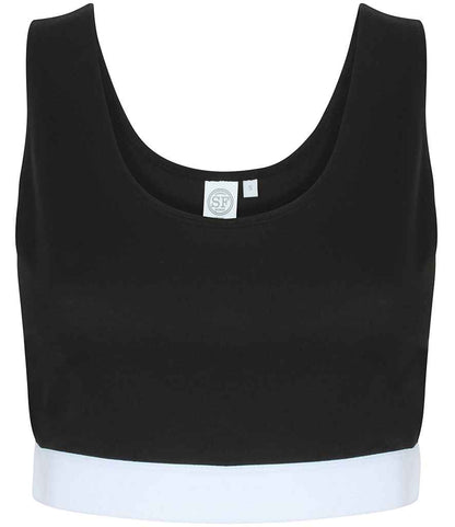 SF Clothing SF Clothing Ladies Fashion Crop Top Black/White