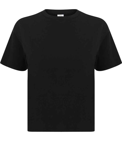 SF Clothing Ladies Cropped Boxy T-Shirt in Black