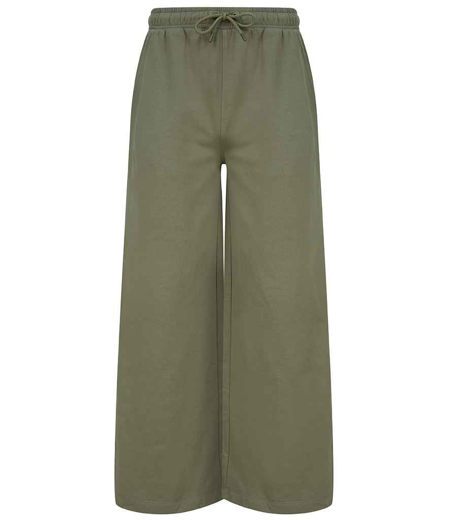 SF Clothing Ladies Sustainable Fashion Wide Leg Joggers in Khaki