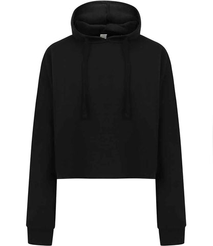 SF Clothing Ladies Cropped Slounge Hoodie in Black