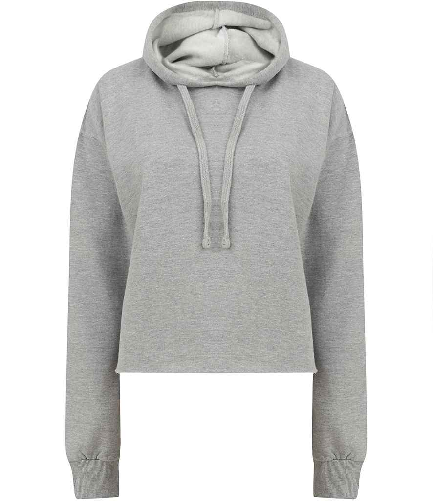 SF Clothing Ladies Cropped Slounge Hoodie in Heather Grey