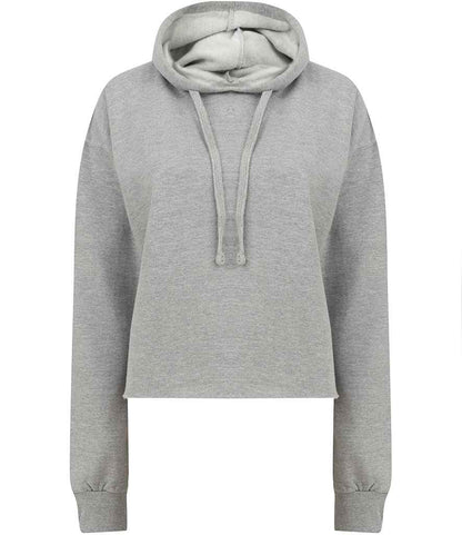 SF Clothing Ladies Cropped Slounge Hoodie in Heather Grey