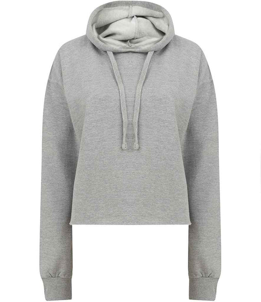 SF Clothing Ladies Cropped Slounge Hoodie in Heather Grey