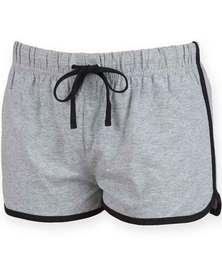 SF Clothing Ladies Retro Shorts in Heather Grey/Black