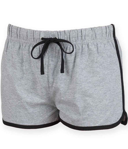 SF Clothing Ladies Retro Shorts in Heather Grey/Black