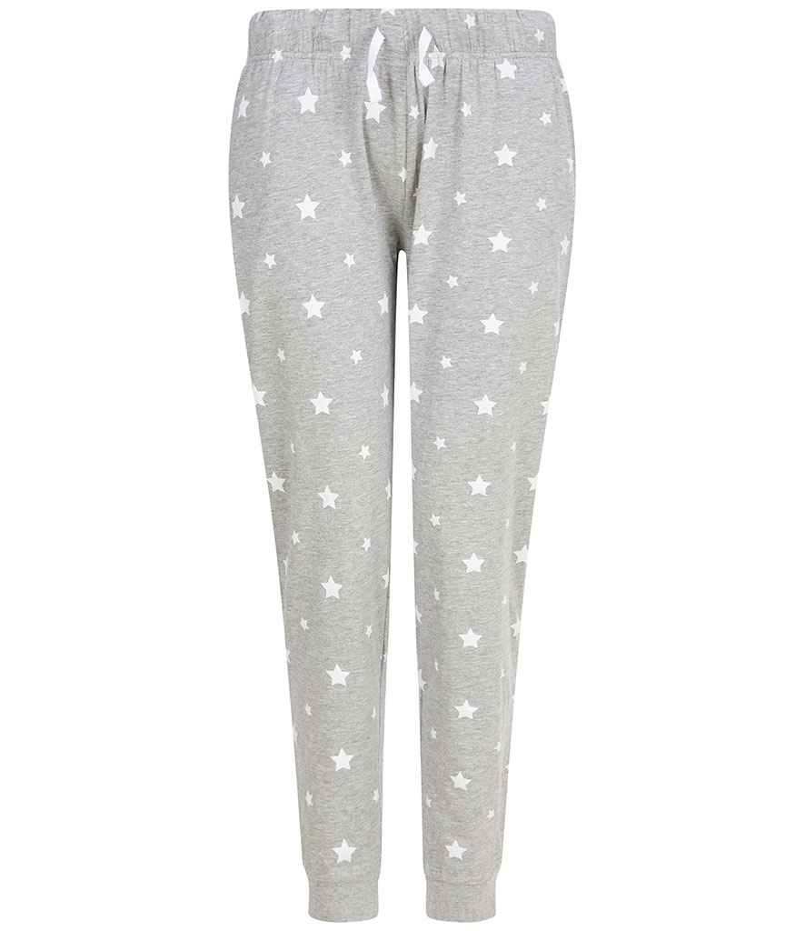 SF Clothing Ladies Lounge Pants in Heather Grey/White Stars
