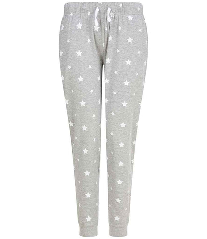 SF Clothing Ladies Lounge Pants in Heather Grey/White Stars