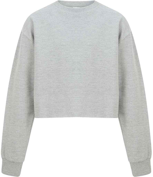 SF Clothing Kids Cropped Slounge Sweatshirt in Heather Grey