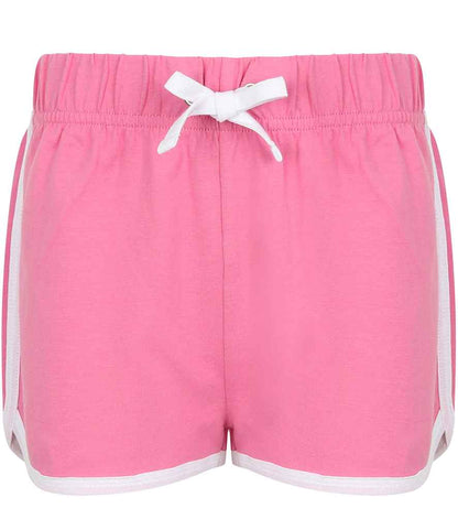 SF Clothing Kids Retro Shorts in Bright Pink/White