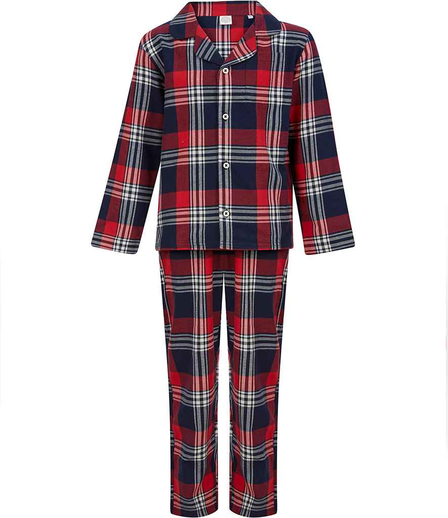 SF Clothing Kids Tartan Lounge Set in Red/Navy