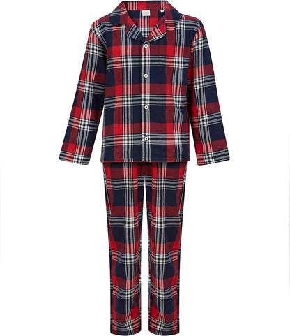 SF Clothing Kids Tartan Lounge Set in Red/Navy