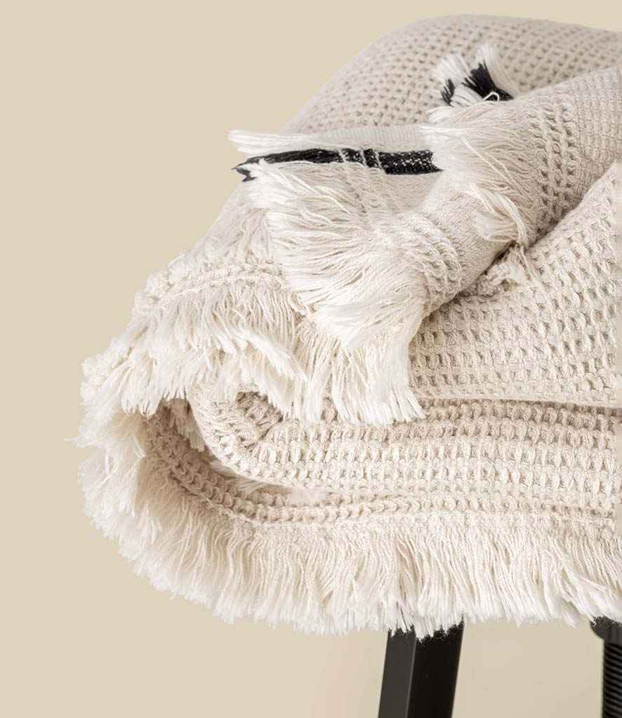 Spasso Honeycomb Striped Plaid Fouta