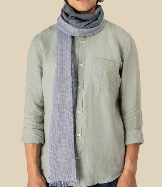 Spasso Graphite Ink Striped Scarf