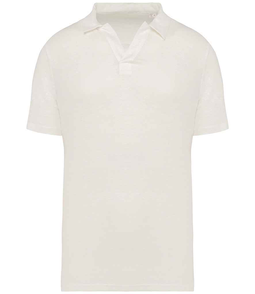 Spasso Linen Polo Shirt in Ivory