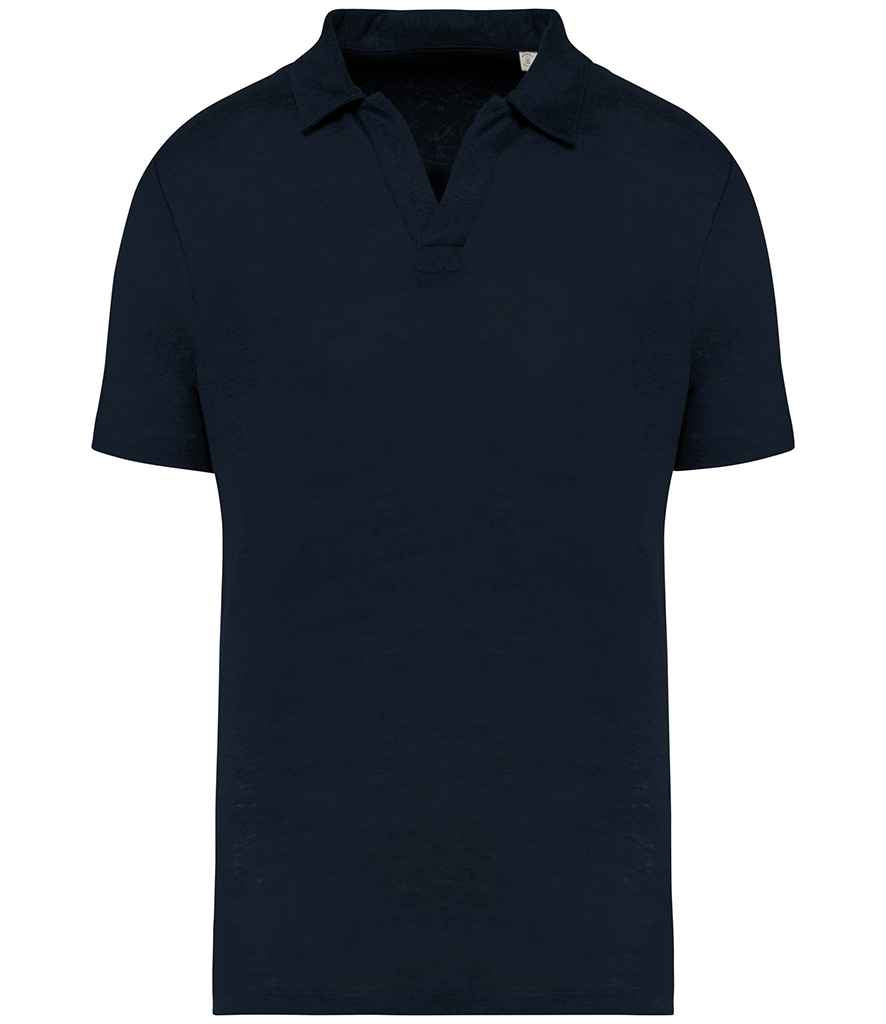 Spasso Linen Polo Shirt in Navy
