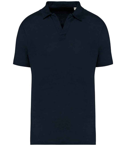 Spasso Linen Polo Shirt in Navy