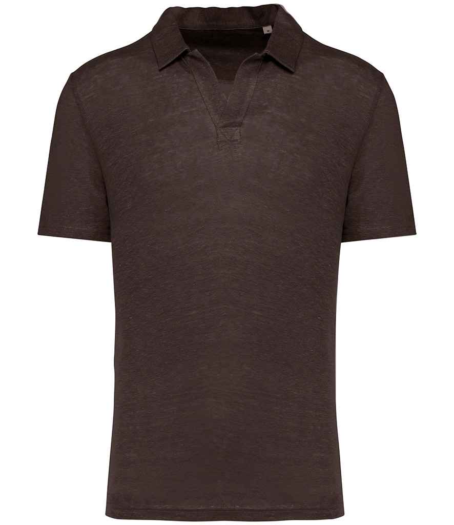 Spasso Linen Polo Shirt in Stone Grey