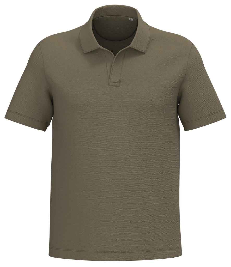 Spasso Terry Towel Polo Shirt in Light Olive Green