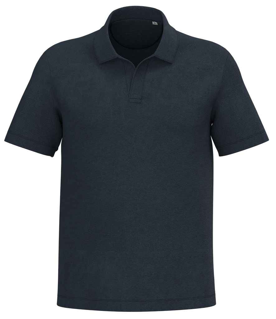 Spasso Terry Towel Polo Shirt in Navy