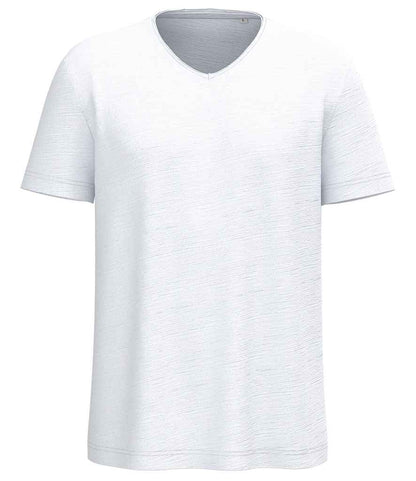 Spasso Drop Shoulder Raw Edge Collar Slub T-Shirt in White