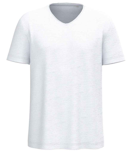Spasso Drop Shoulder Raw Edge Collar Slub T-Shirt in White