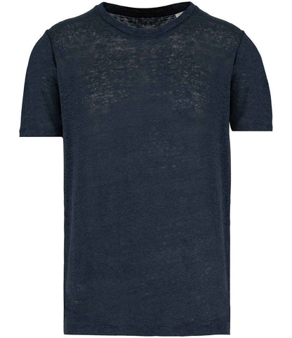 Spasso Crew Neck Linen T-Shirt in Navy