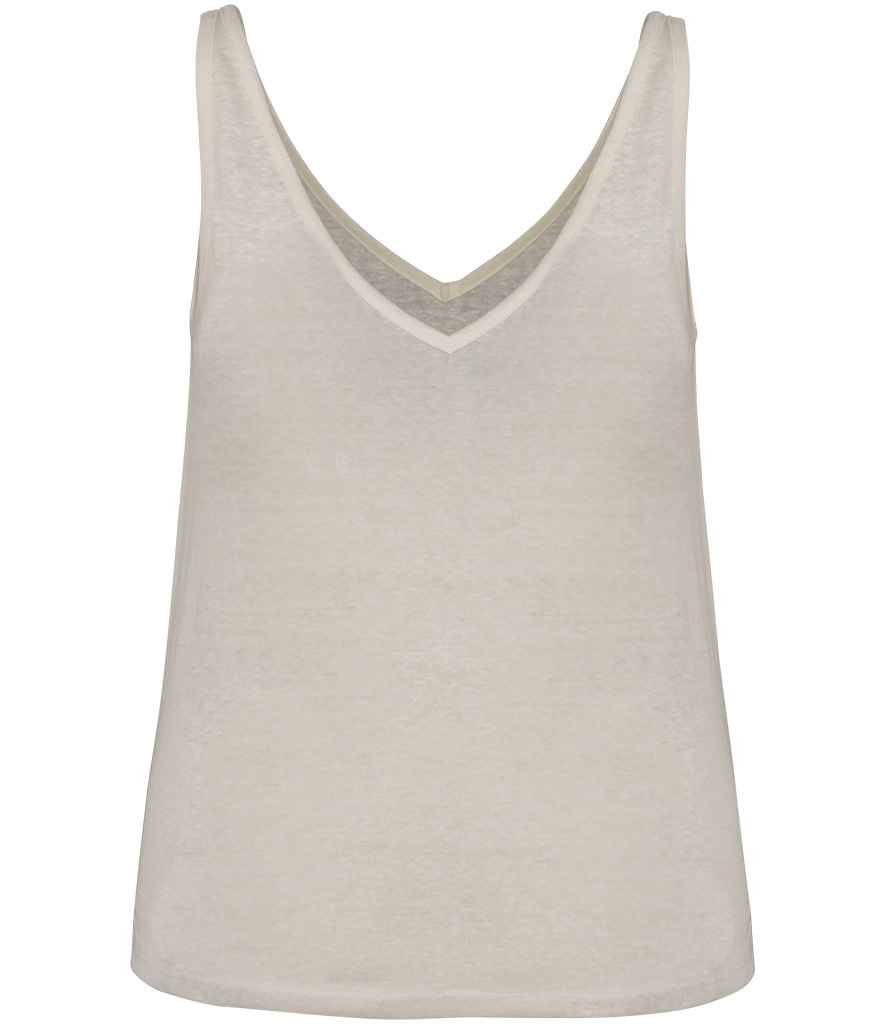 Spasso Ladies Linen Tank Top in Ivory