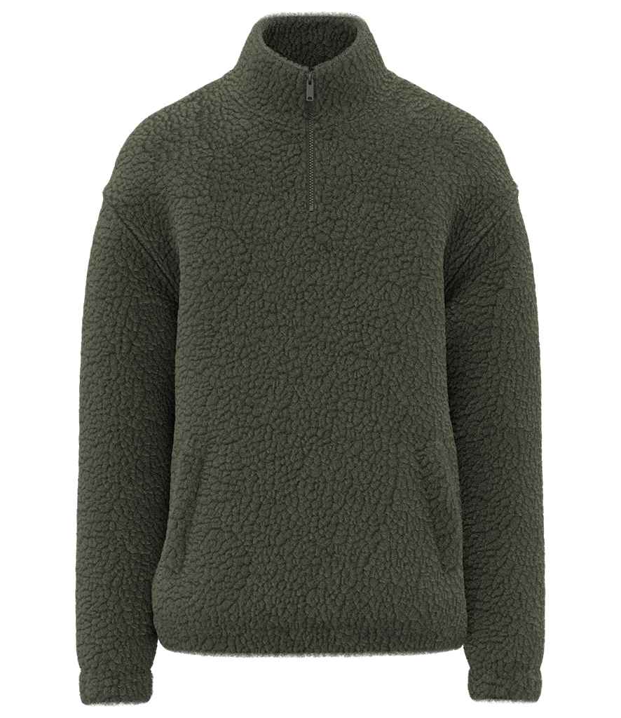 Spasso Unisex Sherpa Drop Shoulder 1/4 Zip Sweat