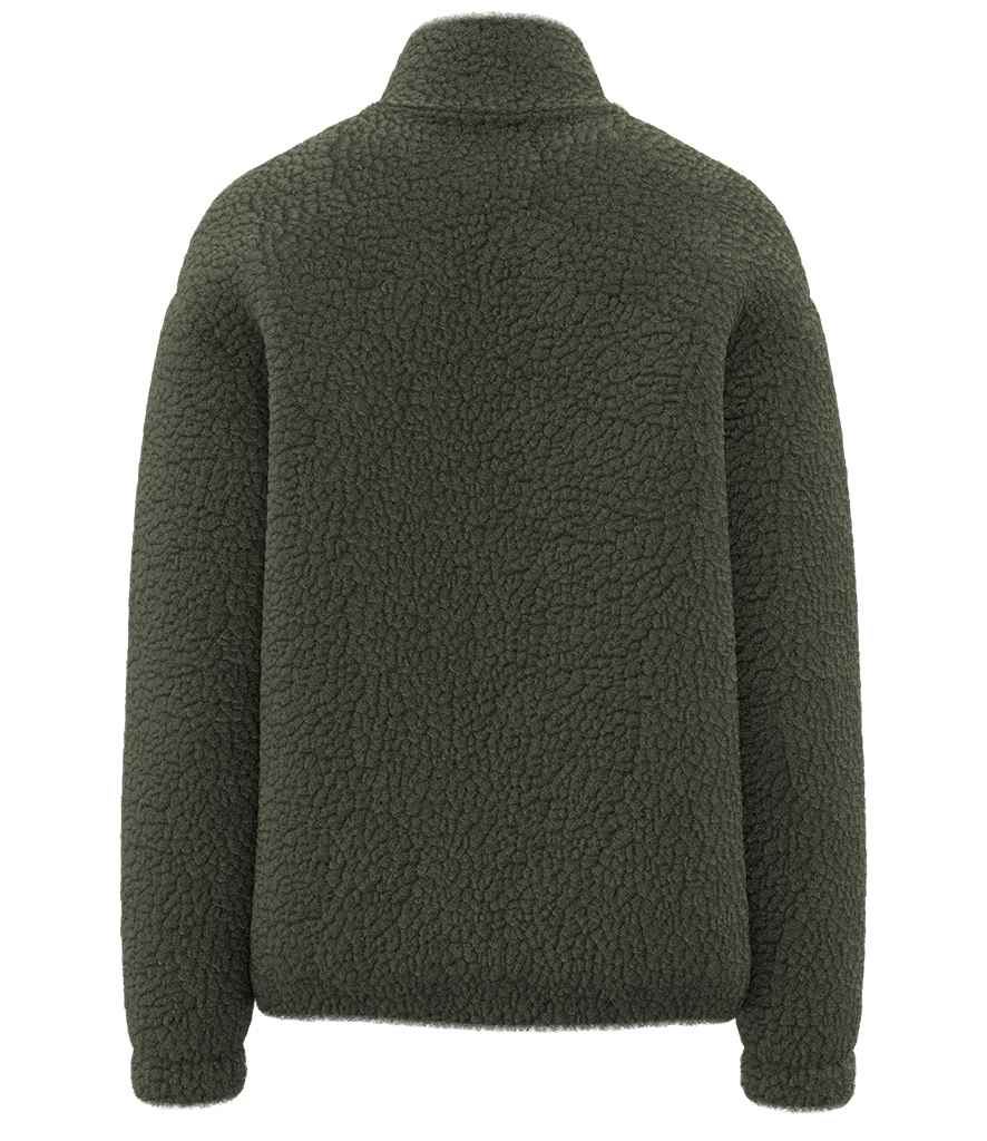 Spasso Unisex Sherpa Drop Shoulder Full Zip Sweat Jacket