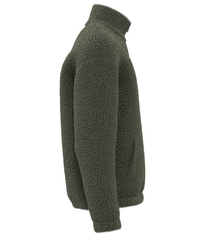 Spasso Unisex Sherpa Drop Shoulder Full Zip Sweat Jacket