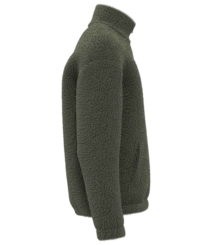 Spasso Unisex Sherpa Drop Shoulder Full Zip Sweat Jacket