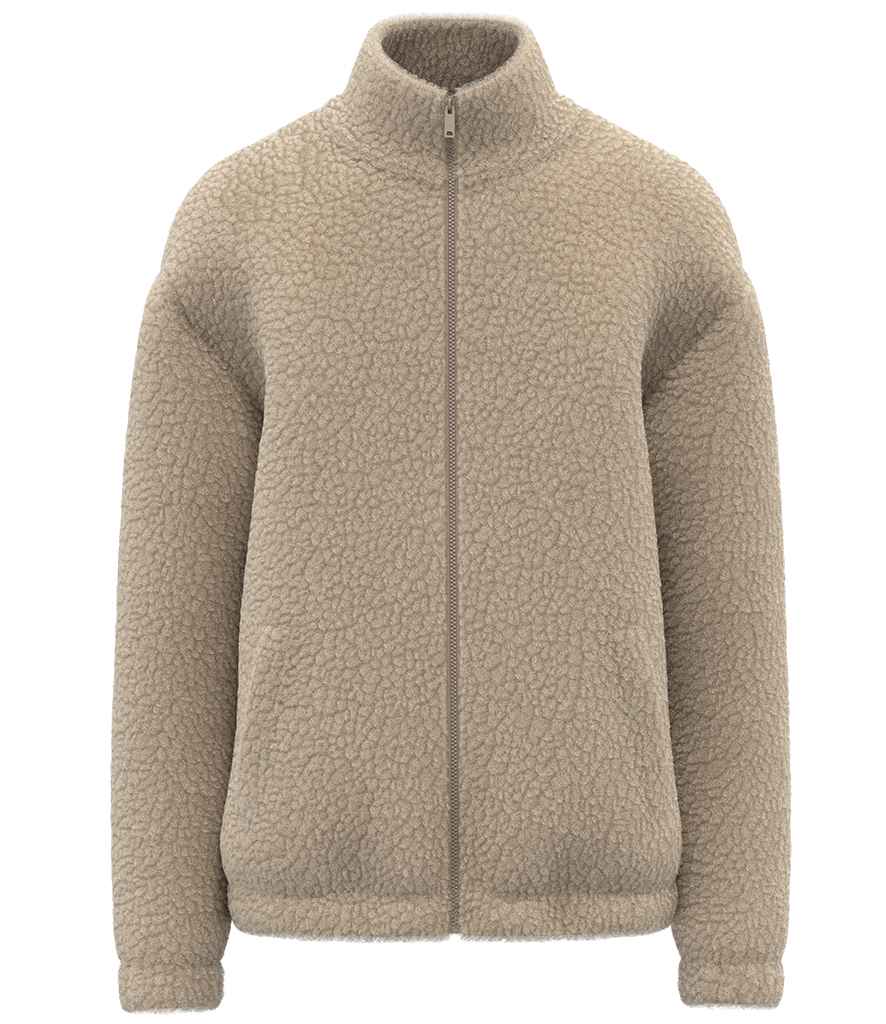 Spasso Unisex Sherpa Drop Shoulder Full Zip Sweat Jacket