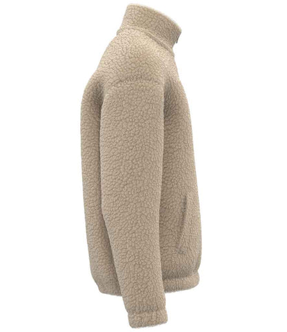 Spasso Unisex Sherpa Drop Shoulder Full Zip Sweat Jacket