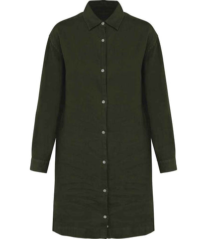 Spasso Ladies Linen Dress Shirt in Organic Khaki
