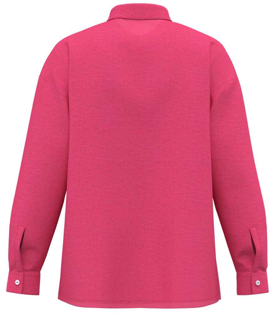 Spasso Ladies Long Sleeve Oversized Linen Shirt