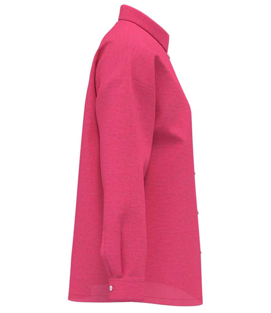 Spasso Ladies Long Sleeve Oversized Linen Shirt