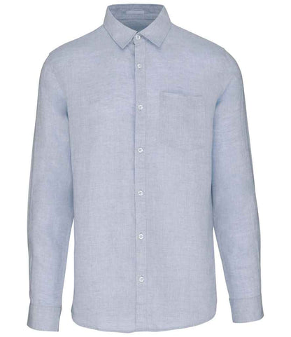 Spasso Long Sleeve Linen Shirt in Linen Blue