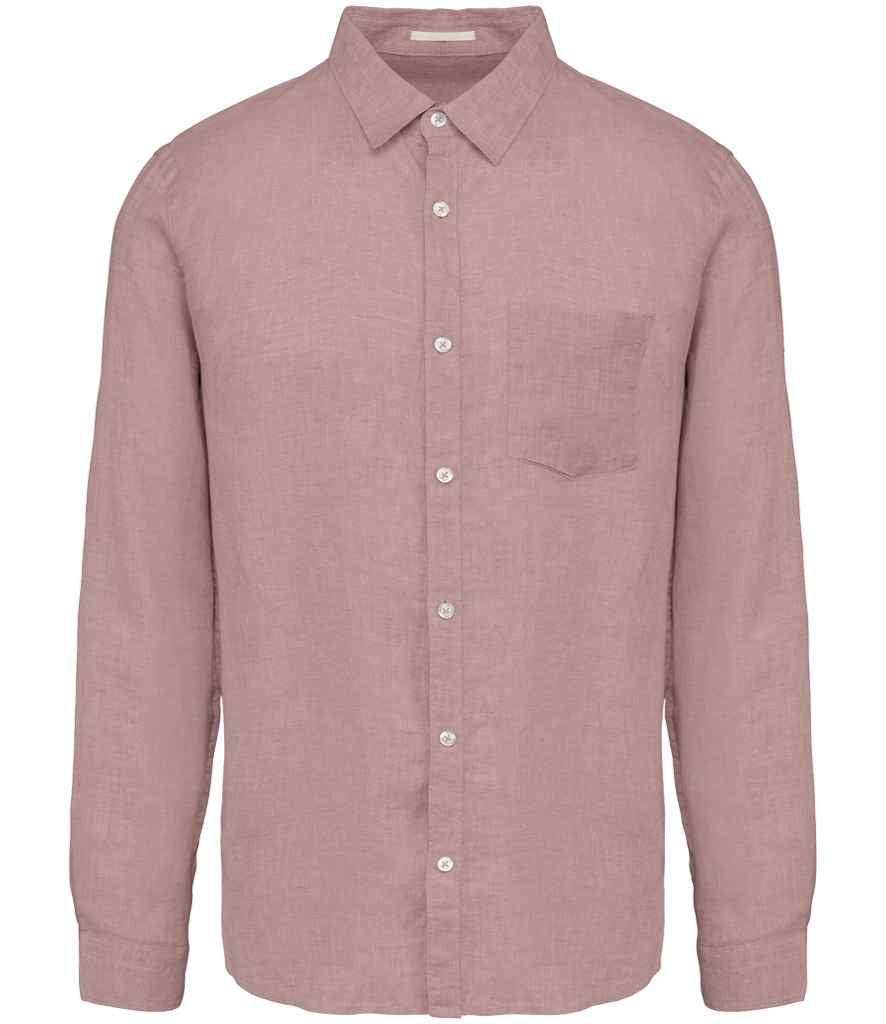 Spasso Long Sleeve Linen Shirt in Petal Rose