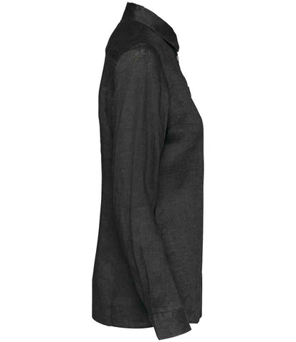 Spasso Ladies Long Sleeve Linen Shirt