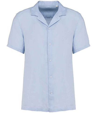 Spasso Short Sleeve Linen Shirt in Linen Blue