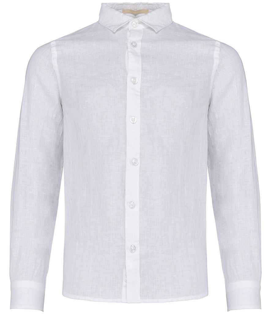 Spasso Kids Long Sleeve Linen Shirt in White