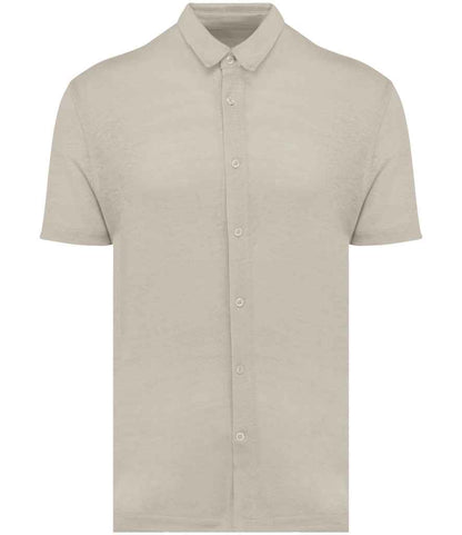 Spasso Short Sleeve Linen Shirt in Linen Sand