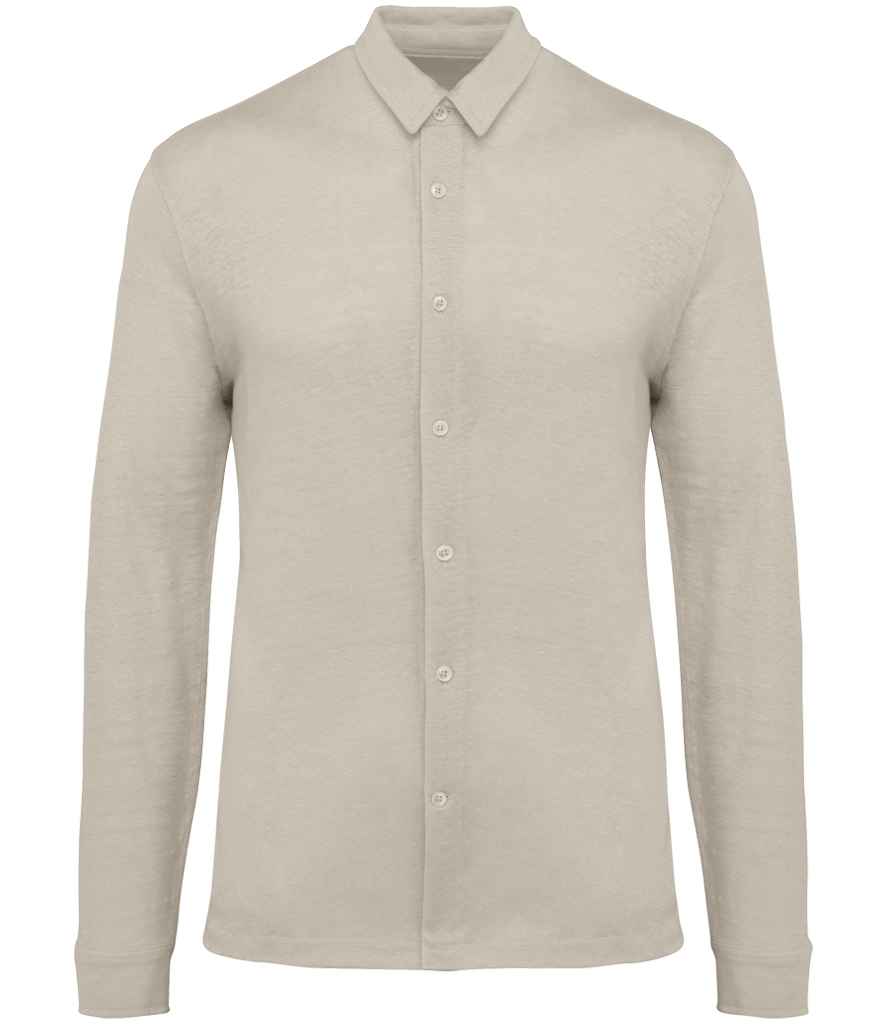 Spasso Long Sleeve Linen Shirt in Linen Sand