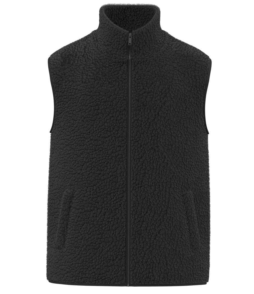 Spasso Unisex Sherpa Bodywarmer in Black