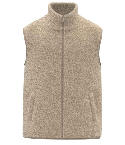 Spasso Unisex Sherpa Bodywarmer in Wet Sand