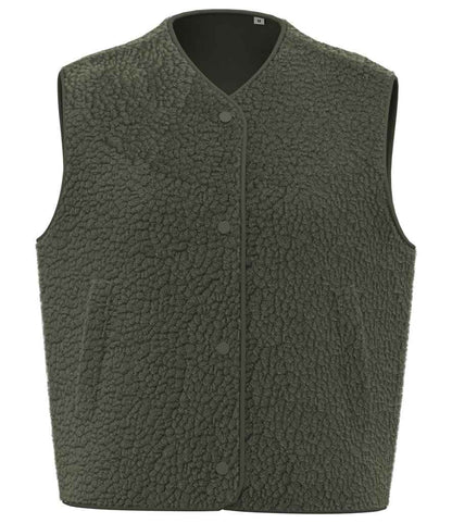 Spasso Ladies Sherpa bodywarmer in Forest Khaki