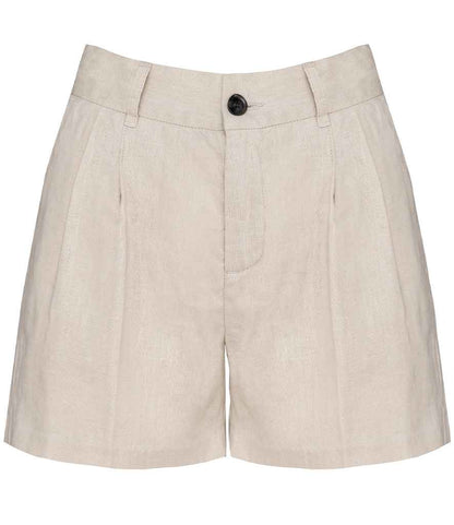 Spasso Ladies Linen Bermuda Shorts in Linen Sand