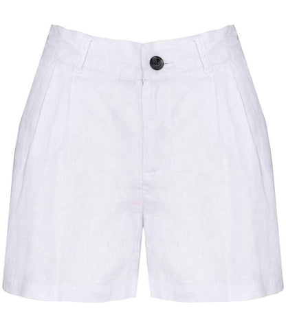 Spasso Ladies Linen Bermuda Shorts in White