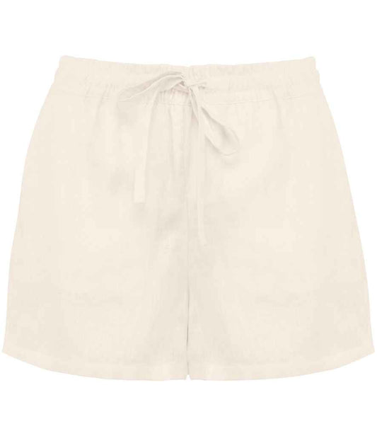 Spasso Ladies Linen Shorts in Ivory
