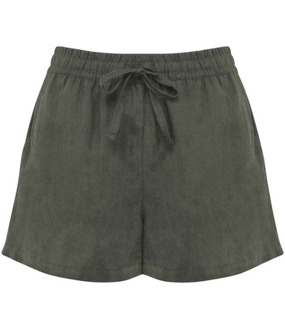 Spasso Ladies Linen Shorts in Organic Khaki